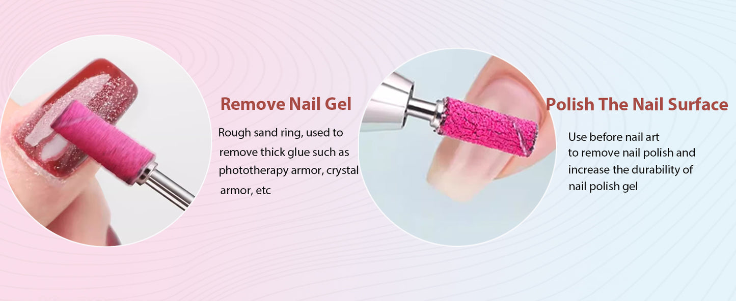 Lumcrissy 200Pcs Mini Nail Drill Bits Small Sanding Bands with 3 mm Mandrel Bit, 80 120 180 240 Fine Grit Nail File for Acrylic Nails Gel Manicures and Pedicure