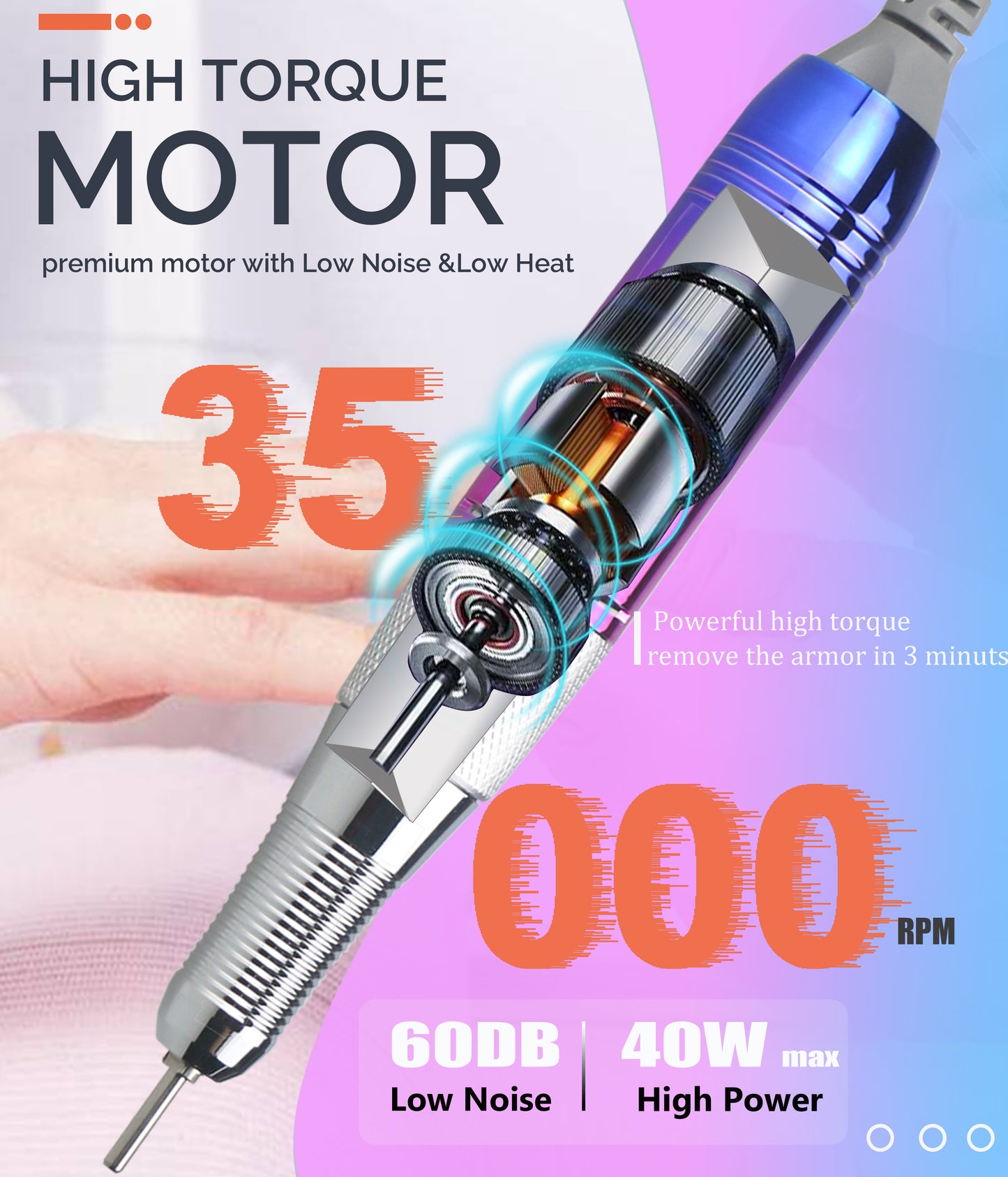‌Lumcrissy Professional Nail Drill - High-Speed, Rechargeable & Lightweight for Salon & Home Use