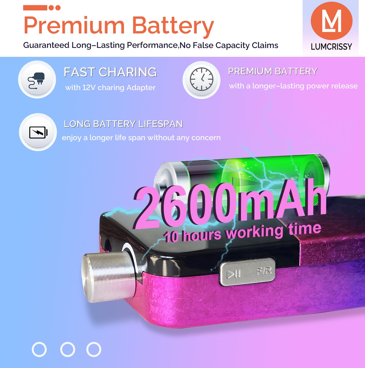 ‌Lumcrissy Professional Nail Drill - High-Speed, Rechargeable & Lightweight for Salon & Home Use